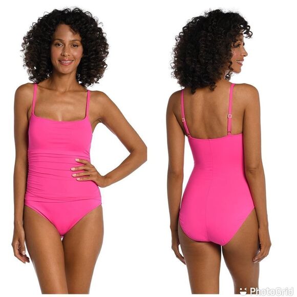 La Blanca Women's Island Goddess Rouched Body One Piece Swimsuit - Picture 1 of 11